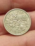 Engeland, 6 pence 1960 zilver (19), Zilver, Ophalen of Verzenden, Overige landen