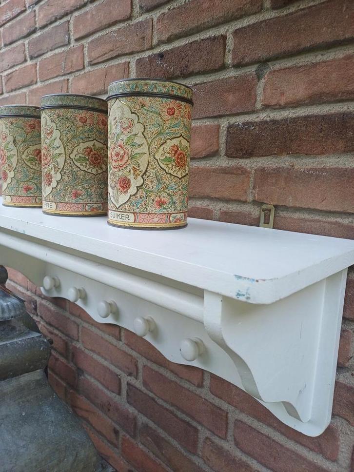 Oud Franse Brocante Keukenrek / Regaal regaalrek rek, Antiek en Kunst, Curiosa en Brocante, Ophalen of Verzenden