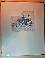 Aquarel door Karla Buchel genaamd "schaftende arbeiders", Ophalen of Verzenden
