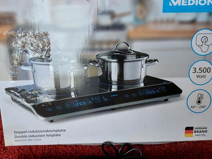 Medion Dubbele Inductie Kookplaat, Witgoed en Apparatuur, Kookplaten, Zo goed als nieuw, Vrijstaand, Inductie, 3 kookzones of minder