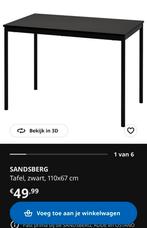 Zwarte Ikea Sandsberg tafel, Ophalen, Gebruikt, 100 tot 150 cm, 50 tot 100 cm