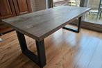 Robuuste eettafel hout met metalen frame, 200 cm of meer, Zo goed als nieuw, Rechthoekig, 50 tot 100 cm