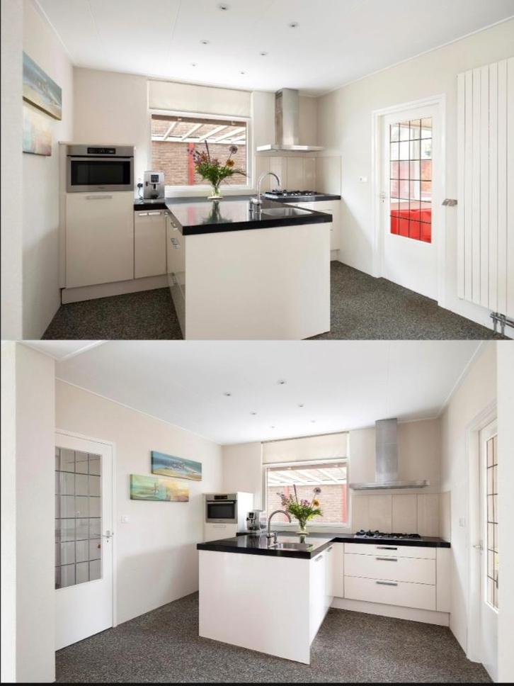 T VORM EILAND KEUKEN + APPARATUUR, Huis en Inrichting, Keuken | Complete keukens, Zo goed als nieuw, Dubbelwandige keuken, Wit