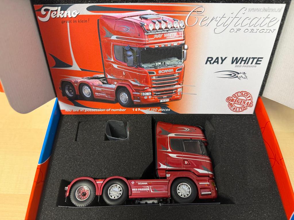 Tekno 1:50 Ray White Scania R, Verzenden, Nieuw, Bus of Vrachtwagen, Tekno