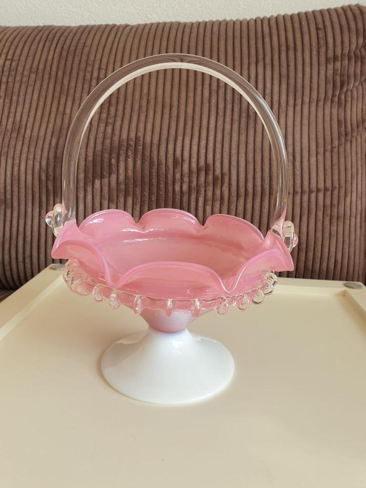 Opaline glazen mand, Antiek en Kunst, Antiek | Glas en Kristal, Ophalen