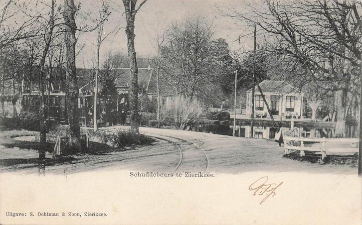 JL944 Schuddebeurs te Zierikzee Tram 1901, Verzamelen, Ansichtkaarten | Nederland, Gelopen, Zeeland, Voor 1920, Verzenden