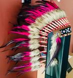 Prachtige indianen hoofdtooi roze zwart, Nieuw, Ophalen of Verzenden