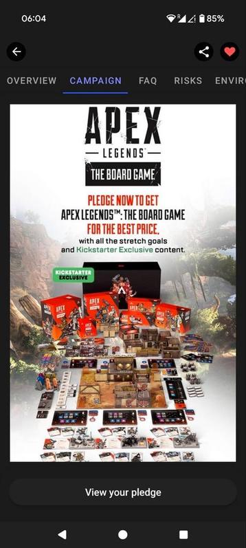 Apex Legends: Bordspel (Gamer Pledge Kickstarter) beschikbaar voor biedingen