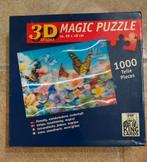 legpuzzel met Vlinders, 3D effect, 1000 stukjes, Ophalen of Verzenden, 500 t/m 1500 stukjes, Zo goed als nieuw, Legpuzzel