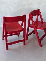 Jaren 80 klapstoelen 2x vintage folding chairs rood prijs ps, Huis en Inrichting, Stoelen, Ophalen, Kunststof, Gebruikt, Twee