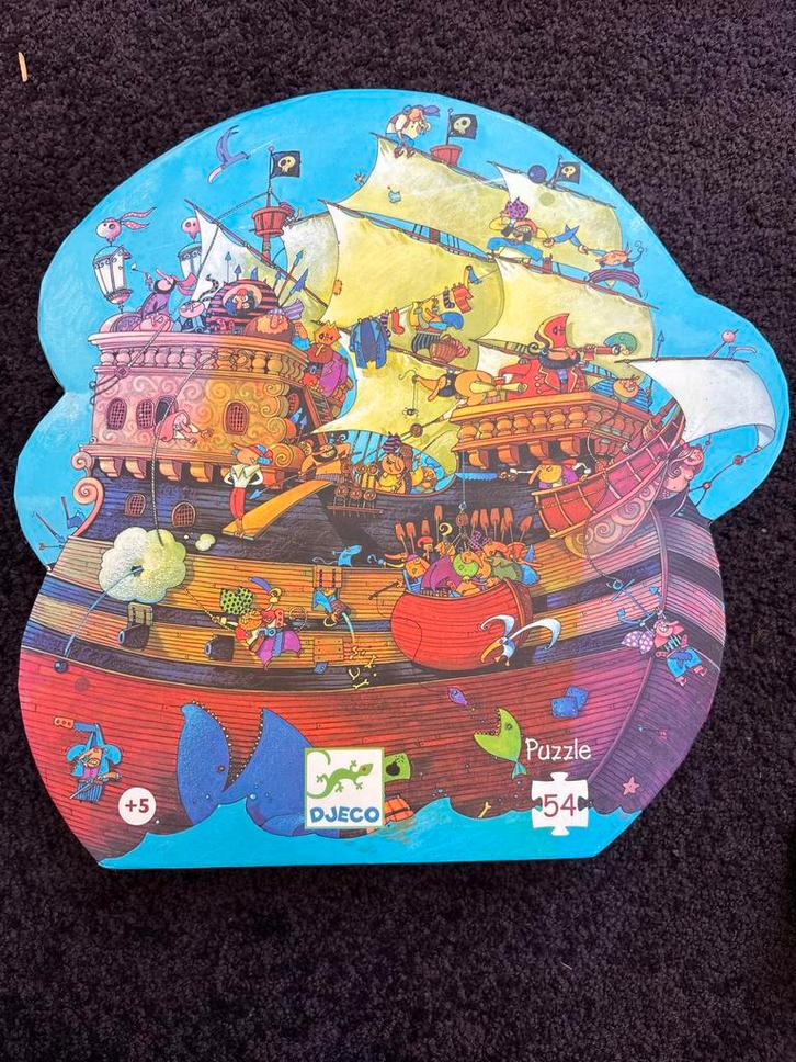 DJECO Piraten Puzzel - 54 Stukjes, Kinderen en Baby's, Speelgoed | Kinderpuzzels, Zo goed als nieuw, 4 tot 6 jaar, Meer dan 50 stukjes