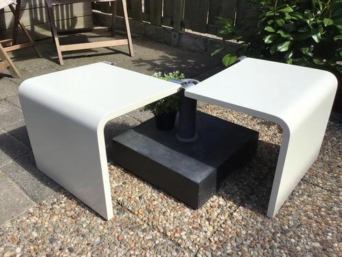 2 AANHAAKTAFELTJES AUPING AURONDE, WIT, 35 CM., ZEER NETJES., Huis en Inrichting, Slaapkamer | Bedden, Zo goed als nieuw, Tweepersoons