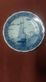 Delfts Blauw Bord met Zeilschip, Antiek en Kunst, Ophalen