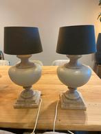 2 Robuuste Stenen Lampen met Kap - Per Set, Huis en Inrichting, Ophalen, Gebruikt, Stof, Minder dan 100 cm