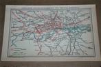 Oude plattegrond Metro en spoornet Londen - circa 1905 !!, Ophalen of Verzenden, Gelezen, 1800 tot 2000, Landkaart