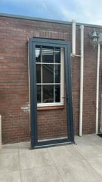 Deur aluminium ral 7021 met driepuntsleuting, Gebruikt, Aluminium, Schuifpui, Ophalen