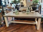 Steigerhouten eettafel wit/grijs 200 cm, Ophalen, Gebruikt