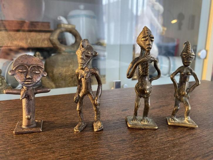 4 AkanGewichten voor het wegen van goud, Antiek en Kunst, Antiek | Koper en Brons, Brons, Ophalen of Verzenden