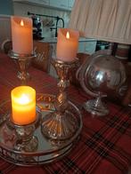Riviera Maison kandelaars zilver (3 stuks), Gebruikt, Ophalen of Verzenden, Landelijk, Metaal