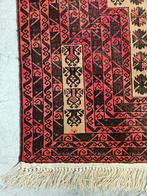 Handgeknoopt Perzisch wol nomad Beloutch tapijt 92x145cm, Persian Perzisch vintage oosters hype, Gebruikt, 100 tot 150 cm, Zwart