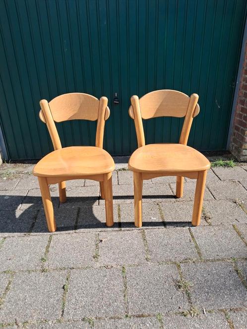 Vintage Retro Brutalist Eiken Eetkamerstoelen set, Huis en Inrichting, Stoelen, Gebruikt, Ophalen