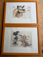 2 Disney Lijstjes Mickey & Pluto - Vintage Look, Antiek en Kunst, Ophalen