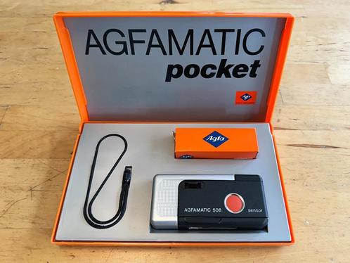 Agfamatic 508 compact camera + case + doos, Audio, Tv en Foto, Fotocamera's Analoog, Zo goed als nieuw, Compact, Overige Merken