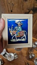 Geëmailleerd mini schilderij ezel, Ophalen of Verzenden