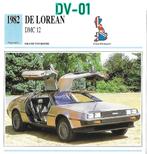 Dv1 autokaart de lorean dmc 12( 1982 ), Ophalen of Verzenden, Zo goed als nieuw, Auto's