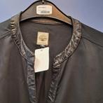 L' Argentina zwarte blouse + logo's & pu leren rand S 44739, ., Zwart, Ophalen of Verzenden, Zo goed als nieuw