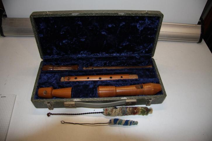 grote en kleinere blokfluit in koffer (262), Muziek en Instrumenten, Blaasinstrumenten | Blokfluiten, Zo goed als nieuw, Overige typen