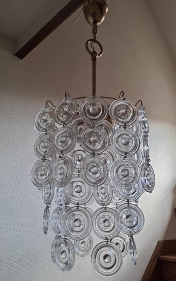 Gaetano Sciolari, Palwa, hanglamp, 90 murano glazen lenzen beschikbaar voor biedingen