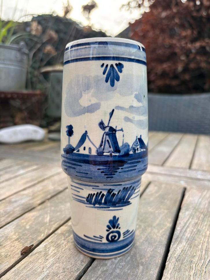 Delfts Blauw Lepelvaasje - 16cm, Antiek en Kunst, Antiek | Vazen, Ophalen of Verzenden