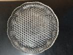 Kristal glazen serveerschaal met ruit en sculptuurrand 27 cm, Ophalen of Verzenden