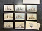 Set van 8 kunstkaarten met historische zeilschepen, Ophalen of Verzenden, Voor 1940, Zo goed als nieuw