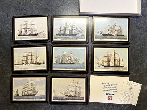 Set van 8 kunstkaarten met historische zeilschepen, Verzamelen, Foto's en Prenten, Zo goed als nieuw, Voor 1940, Ophalen of Verzenden