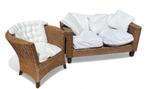 Rieten bank met fauteuil, Ophalen, Gebruikt, Rotan