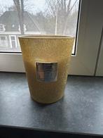 Gouden kaars in pot met glitters - 20cm, Ophalen, Overige materialen, Overige kleuren, Nieuw