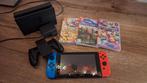 Nintendo Switch Compleet met 3 Spellen - Goede Staat, Zo goed als nieuw, Eén computer, 3 spelers of meer, Vanaf 7 jaar