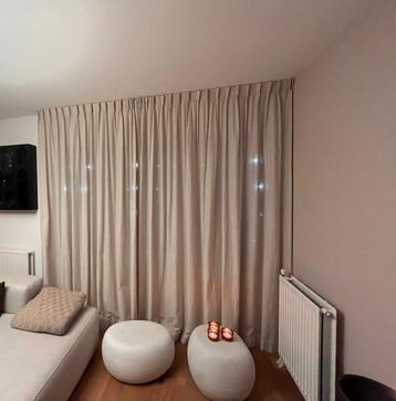 Nieuwe gordijnen zandkleur linnenlook beschikbaar voor biedingen