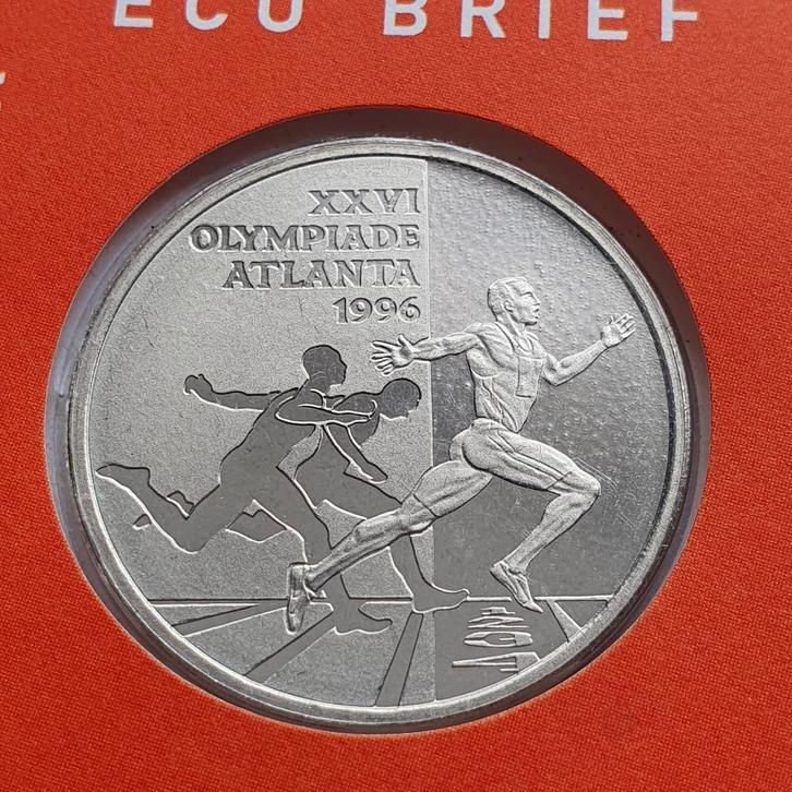 Nederland 1 ECU 1996 Atlanta Olympische Spelen, Postzegels en Munten, Munten | Nederland, Ophalen of Verzenden