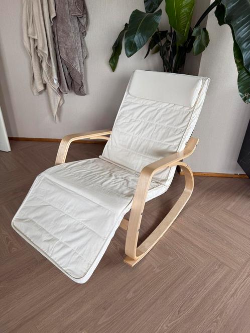 TecTake schommelstoel relaxstoel loungestoel fauteuil ZGAN, Huis en Inrichting, Fauteuils, Zo goed als nieuw, Hout, Ophalen of Verzenden