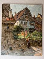 Oude houten puzzle, Pastime Game, Among the Hens, Antiek en Kunst, Antiek | Speelgoed, Ophalen of Verzenden