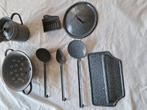 Vintage keukenspullen. Gewolkt email., Ophalen, Huis en Inrichting