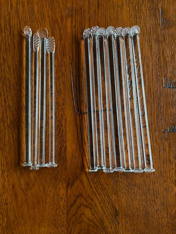 Glazen Roerstaafjes Set, Huis en Inrichting, Keuken | Bestek, Nieuw, Los bestek, Overige materialen, Ophalen of Verzenden
