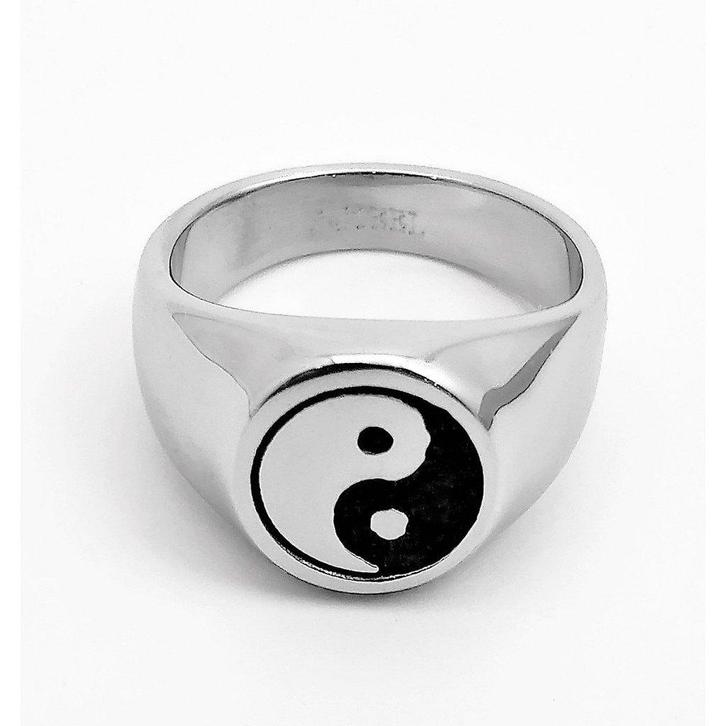 Roestvrij Stalen Yin Yang Ring - RVS - Dames of Heren, Sieraden, Tassen en Uiterlijk, Ringen, Nieuw, Dame, 19 tot 20, Zilver, IJzer of Staal