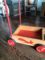 Houten duwkar met rubber wieltjes, Ophalen, Gebruikt, Duw- of Trekspeelgoed