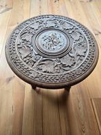 Plantentafeltje Inklapbaar handsnijwerk vintage oosters, Huis en Inrichting, Krukjes, Ophalen of Verzenden, Hout