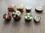Vnl oude pillendoosjes met parelmoer been en steen, Antiek en Kunst, Ophalen of Verzenden