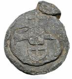 Lakenlood Shield met kruis Ø19mm 9,5g     LL036, Antiek en Kunst, Ophalen of Verzenden